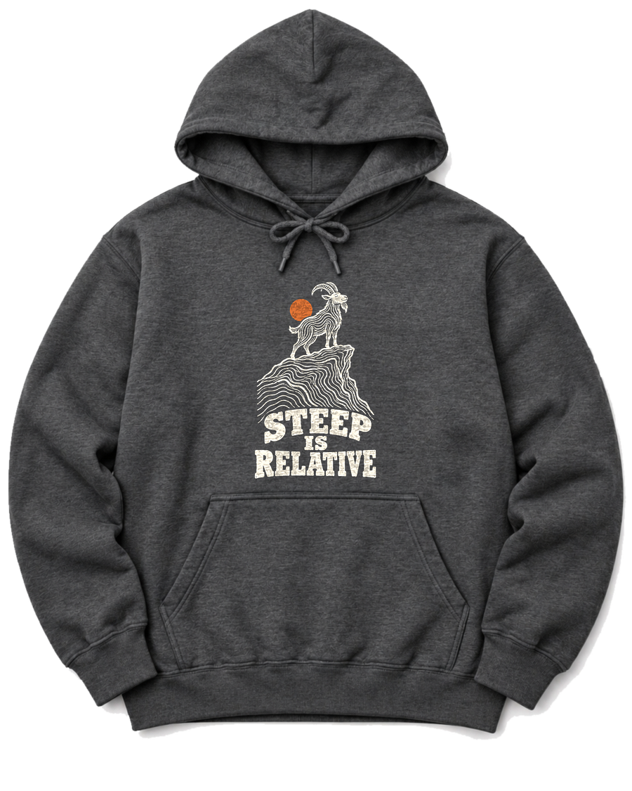 Steep Is Relative Hoodie - Dark Heather