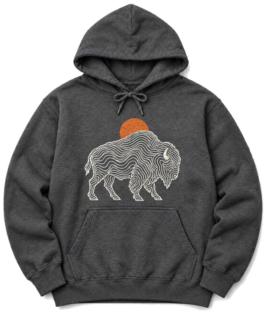 Topo Bison Hoodie - Dark Heather