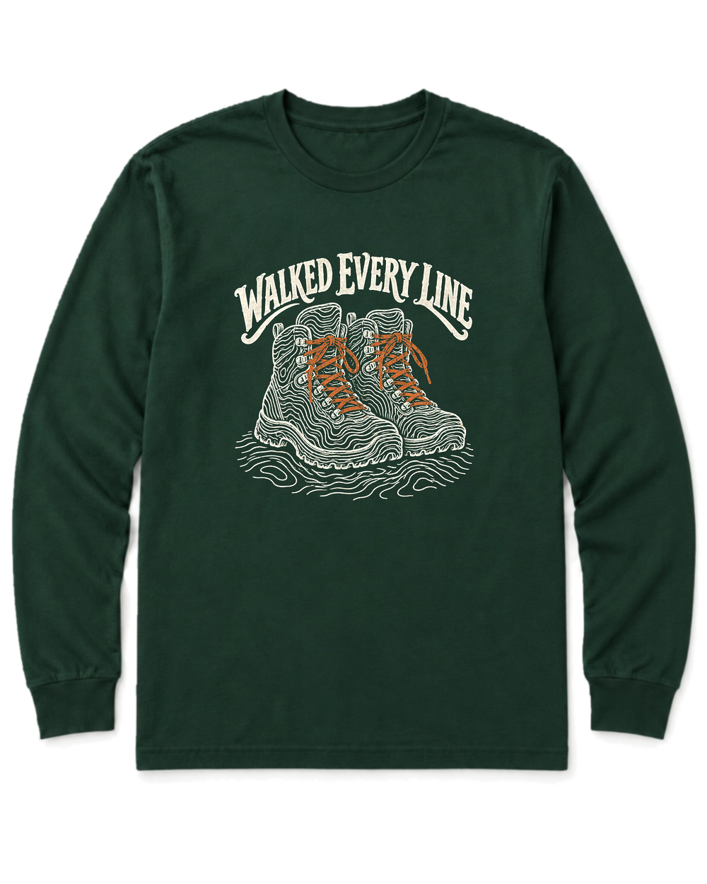 Walked Every Line Long Sleeve Shirt - Forest Green