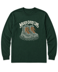 Walked Every Line Long Sleeve Shirt - Forest Green
