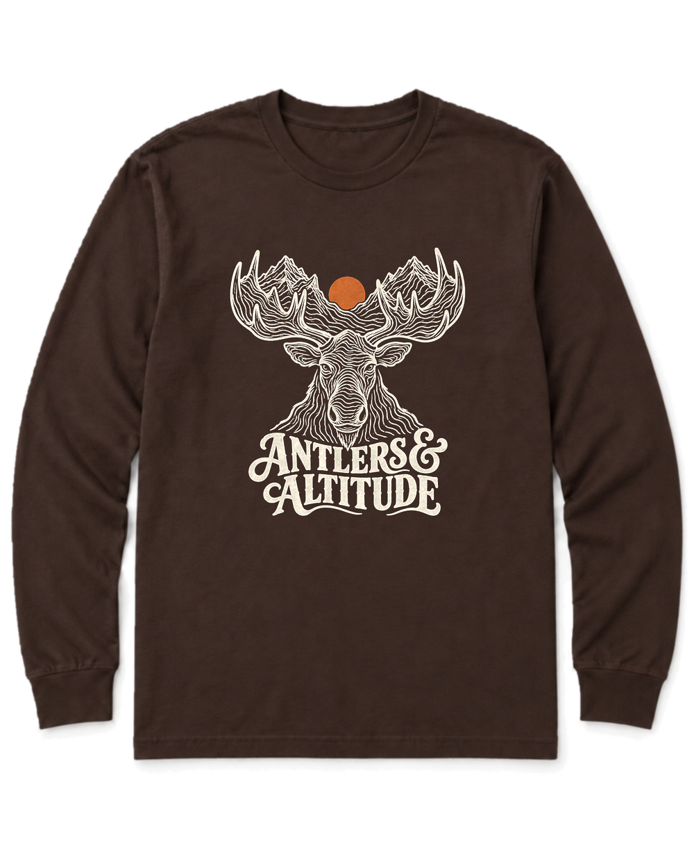 Antlers & Altitude Long Sleeve Shirt - Dark Chocolate