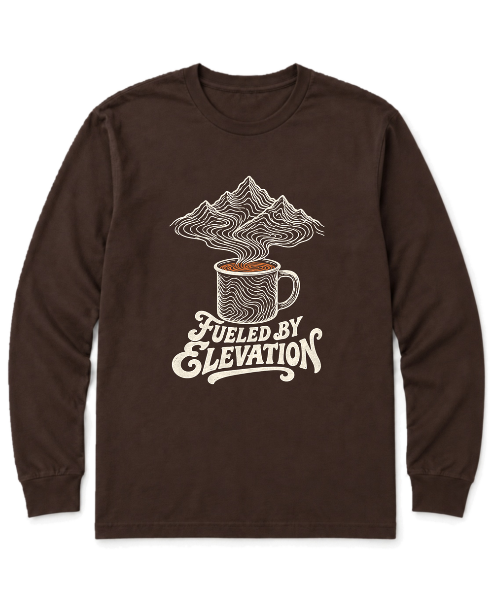 Fueled by Elevation Long Sleeve Shirt - Dark Chocolate