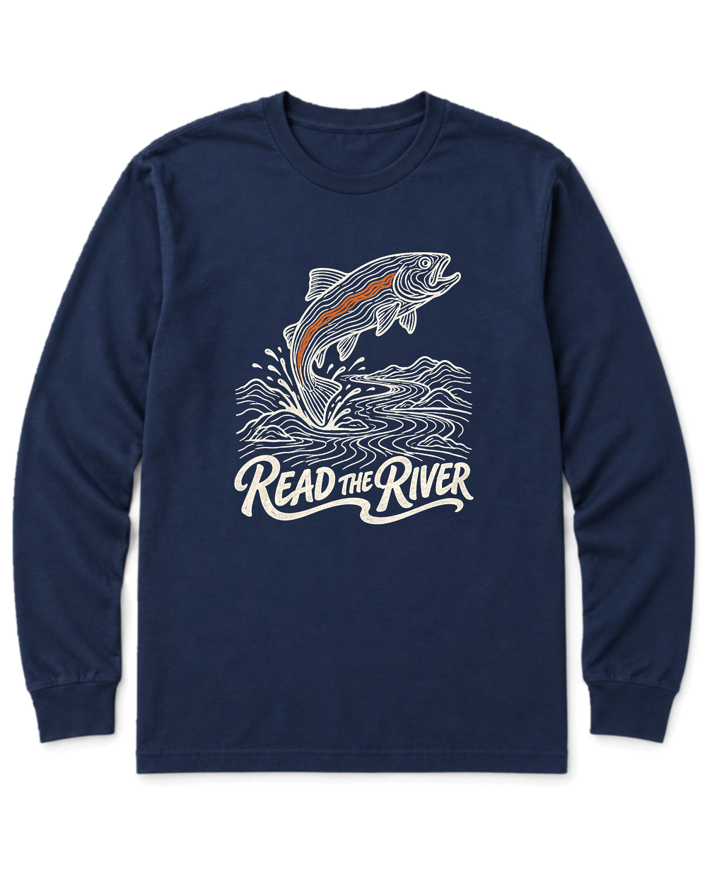 Read the River Long Sleeve Shirt - Navy