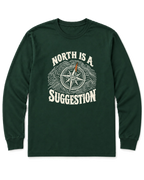 North Is a Suggestion Long Sleeve Shirt - Forest Green