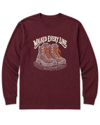 Walked Every Line Long Sleeve Shirt - Maroon
