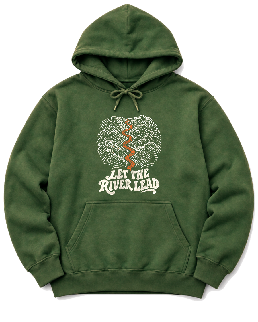 Let the River Lead Hoodie - Military Green
