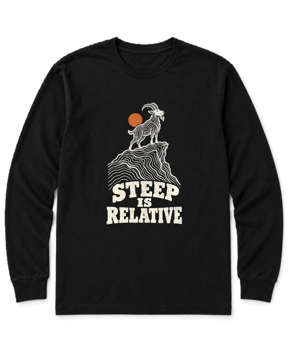 Steep Is Relative Long Sleeve Shirt - Black