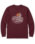 Desert Saguaro Long Sleeve Shirt - Maroon
