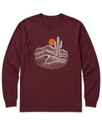 Desert Saguaro Long Sleeve Shirt - Maroon