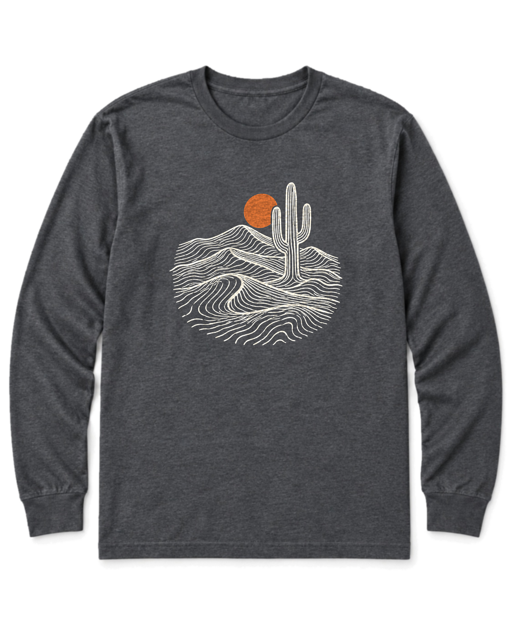 Desert Saguaro Long Sleeve Shirt - Dark Heather