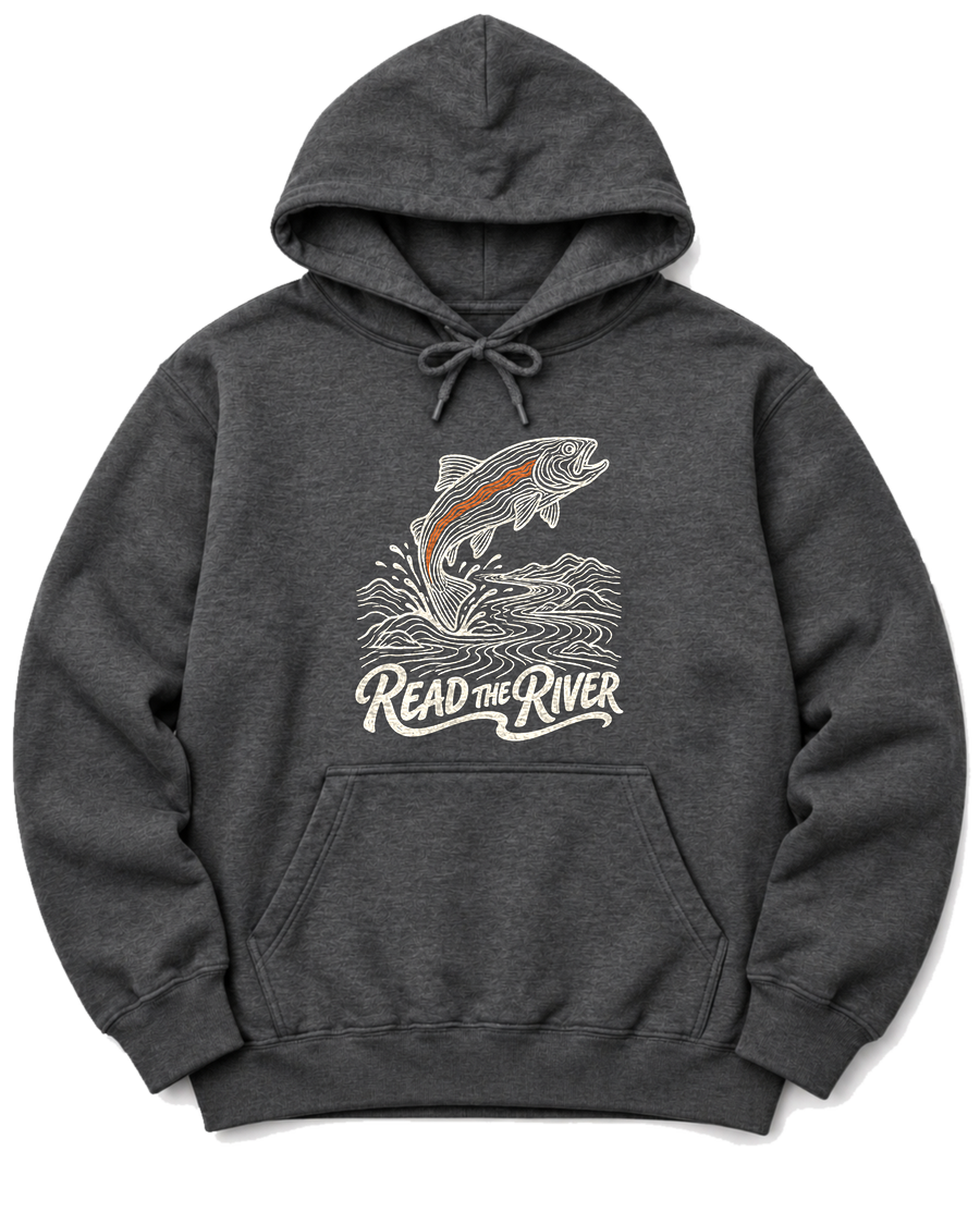 Read the River Hoodie - Dark Heather