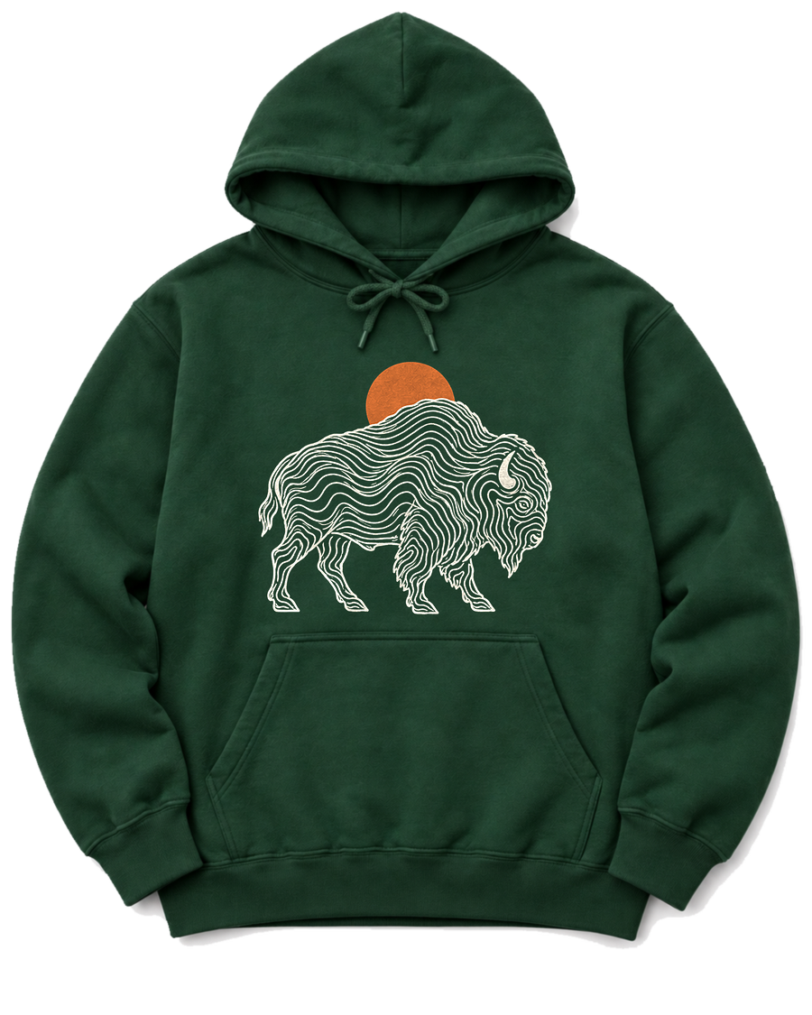 Topo Bison Hoodie - Forest Green