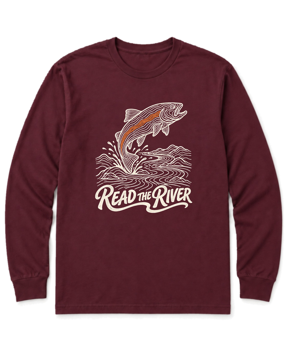 Read the River Long Sleeve Shirt - Maroon
