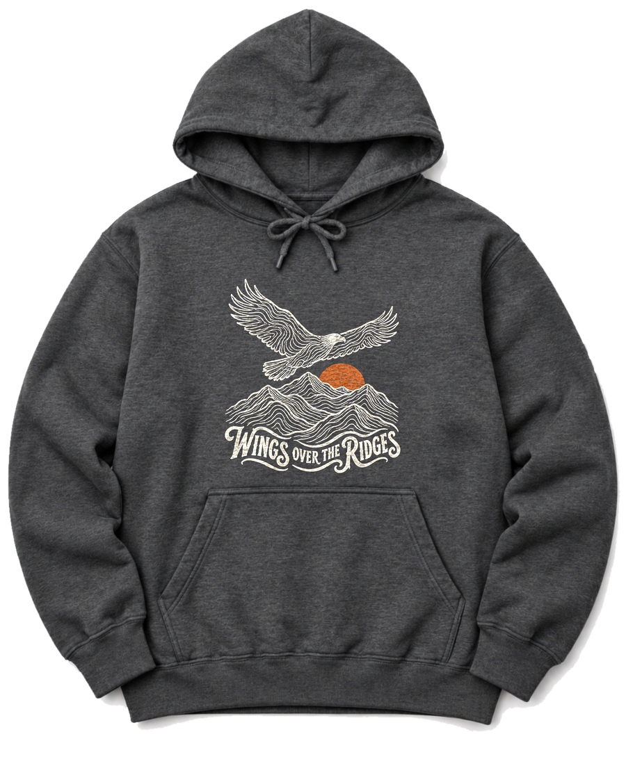 Wings Over the Ridges Hoodie - Dark Heather