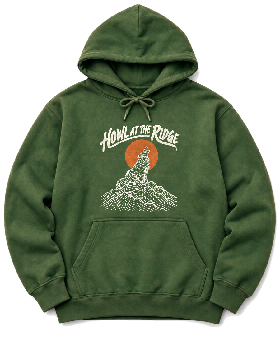 Howl at the Ridge Hoodie - Military Green