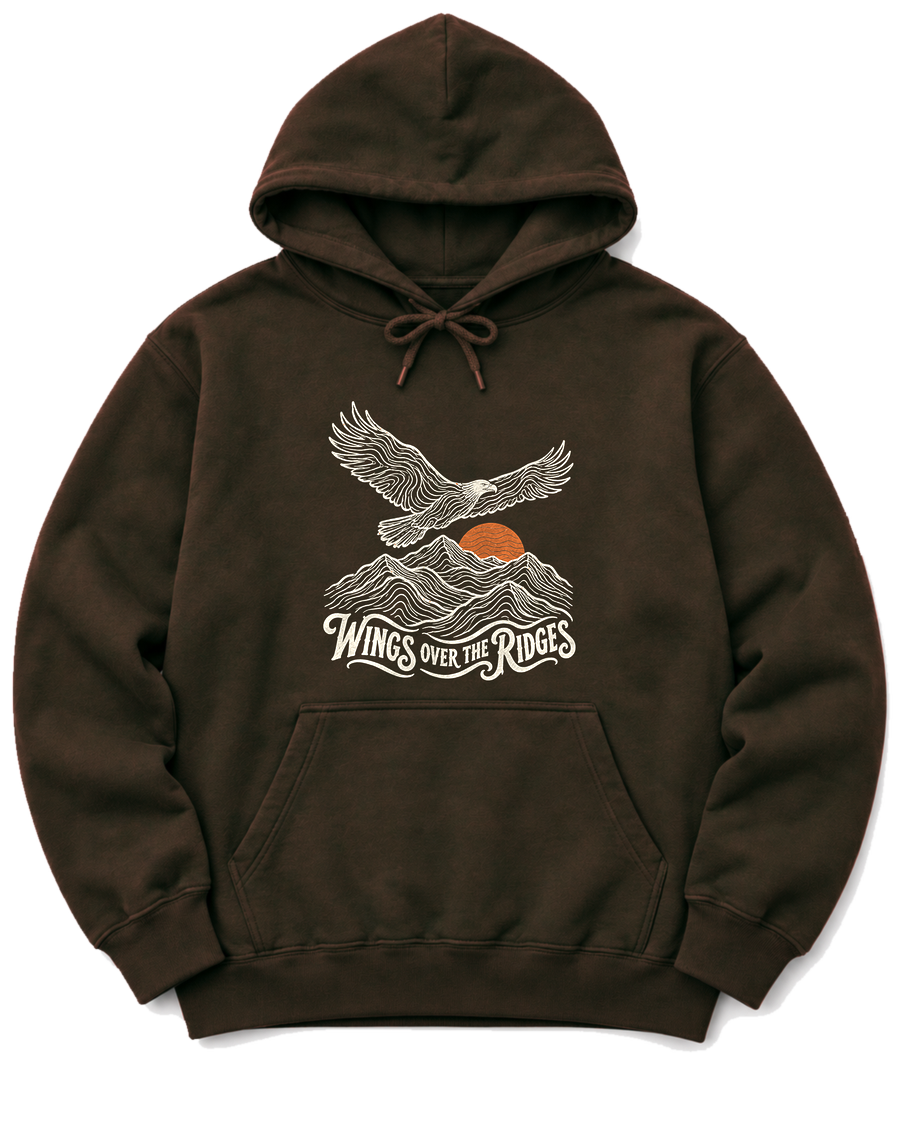 Wings Over the Ridges Hoodie - Dark Chocolate