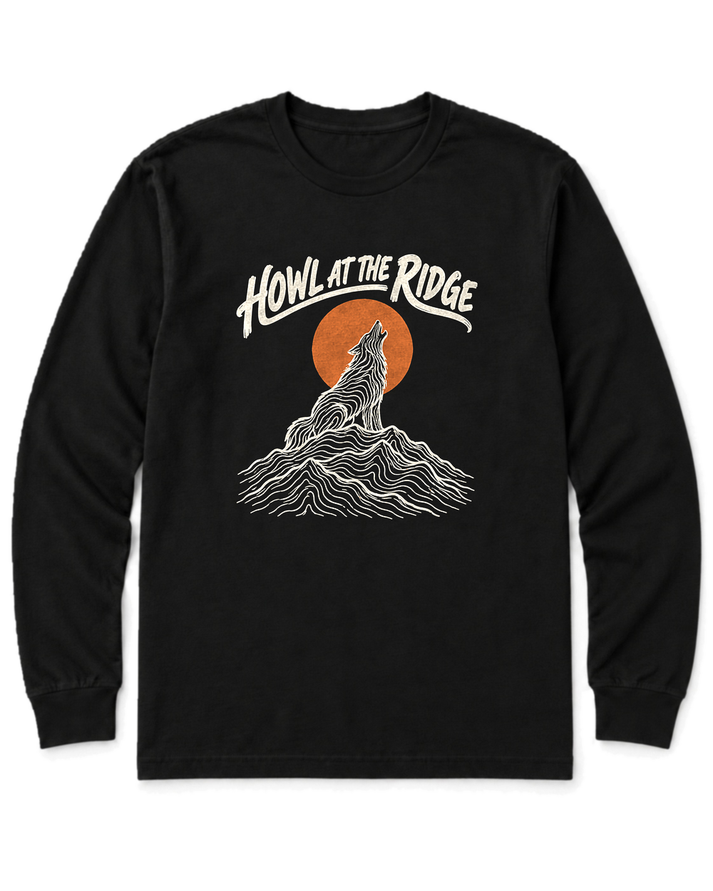 Howl at the Ridge Long Sleeve Shirt - Black