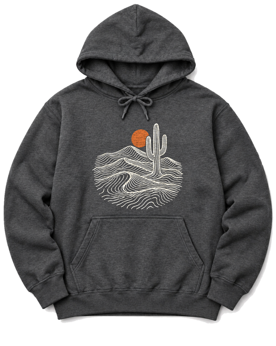 Desert Saguaro Hoodie - Dark Heather