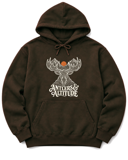 Antlers & Altitude Hoodie - Dark Chocolate