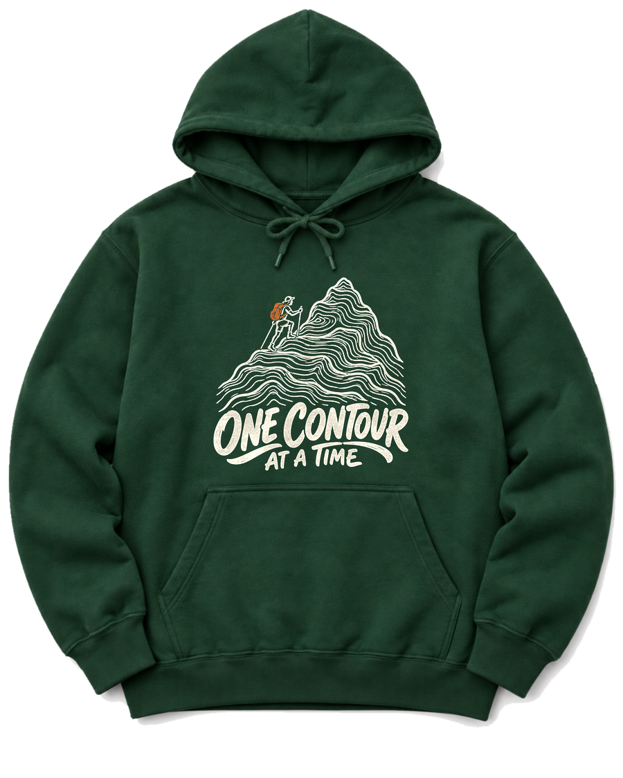 One Contour at a Time Hoodie - Forest Green