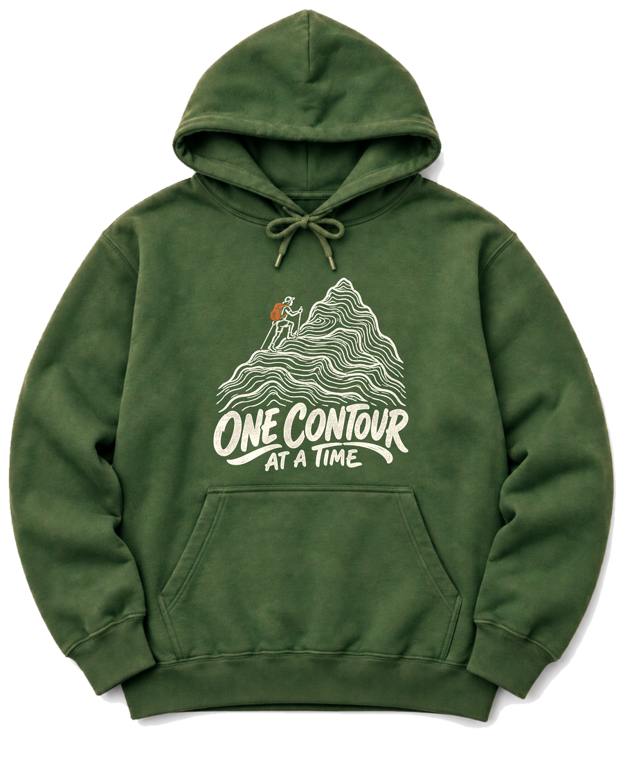 One Contour at a Time Hoodie - Military Green