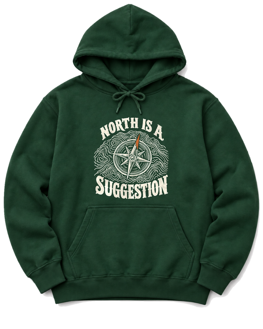 North Is a Suggestion Hoodie - Forest Green