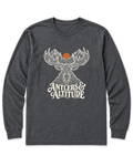 Antlers & Altitude Long Sleeve Shirt - Dark Heather