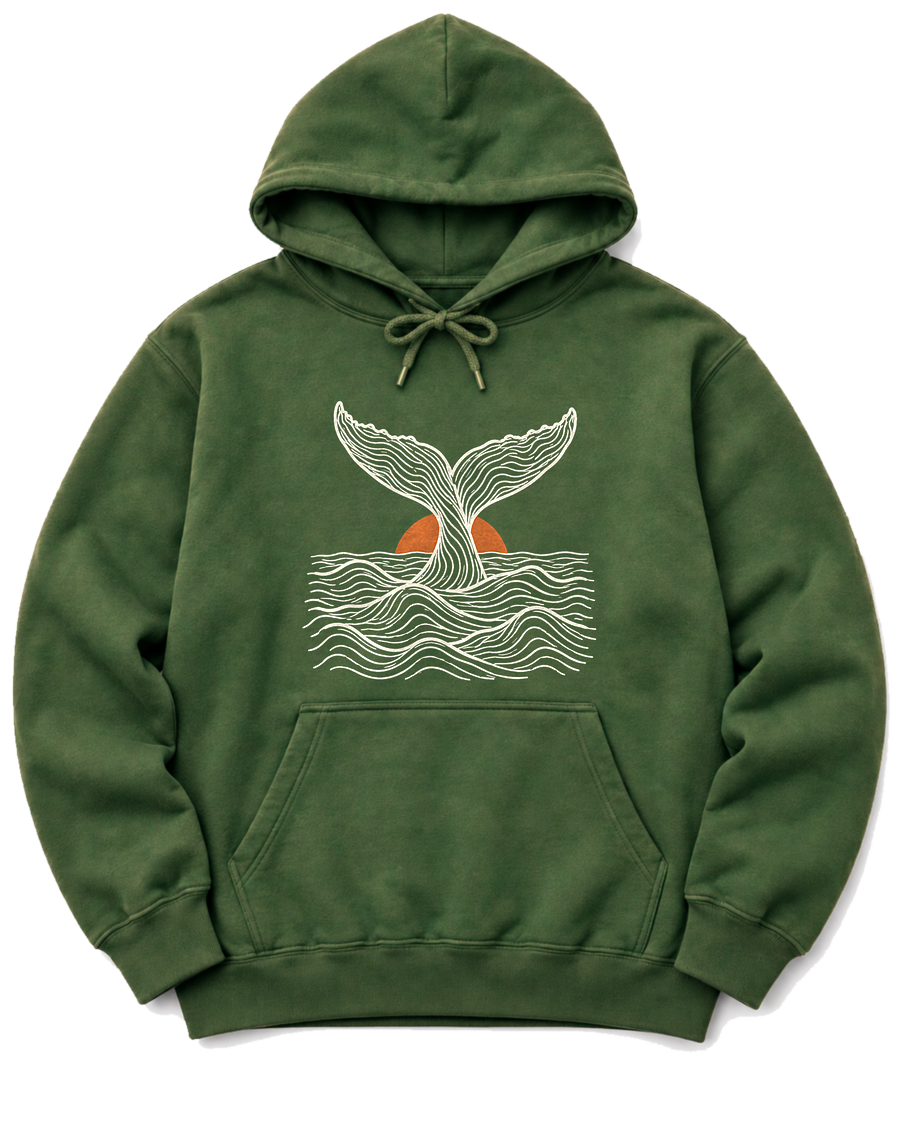 Topo Whale Tail Hoodie - Military Green
