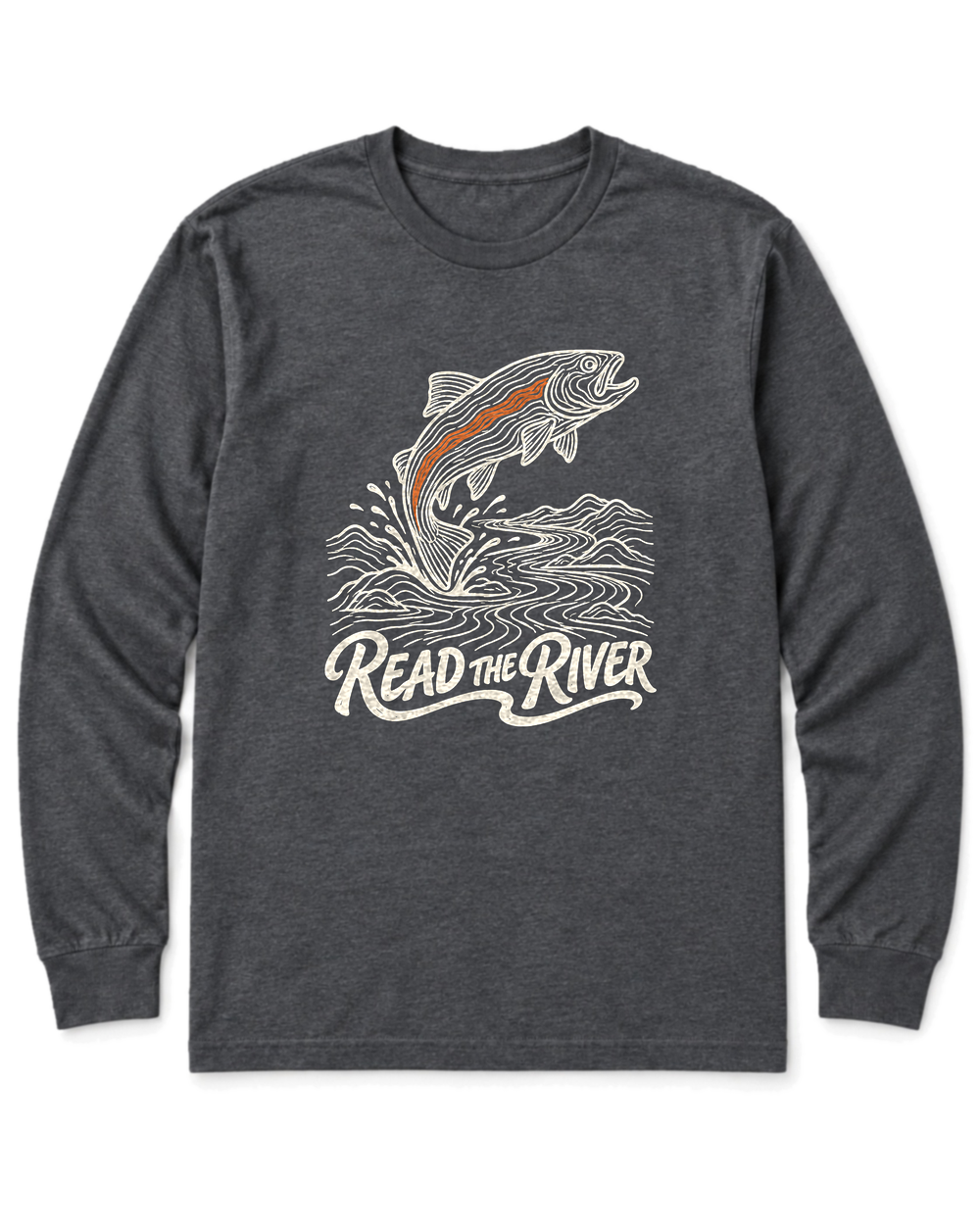 Read the River Long Sleeve Shirt - Dark Heather