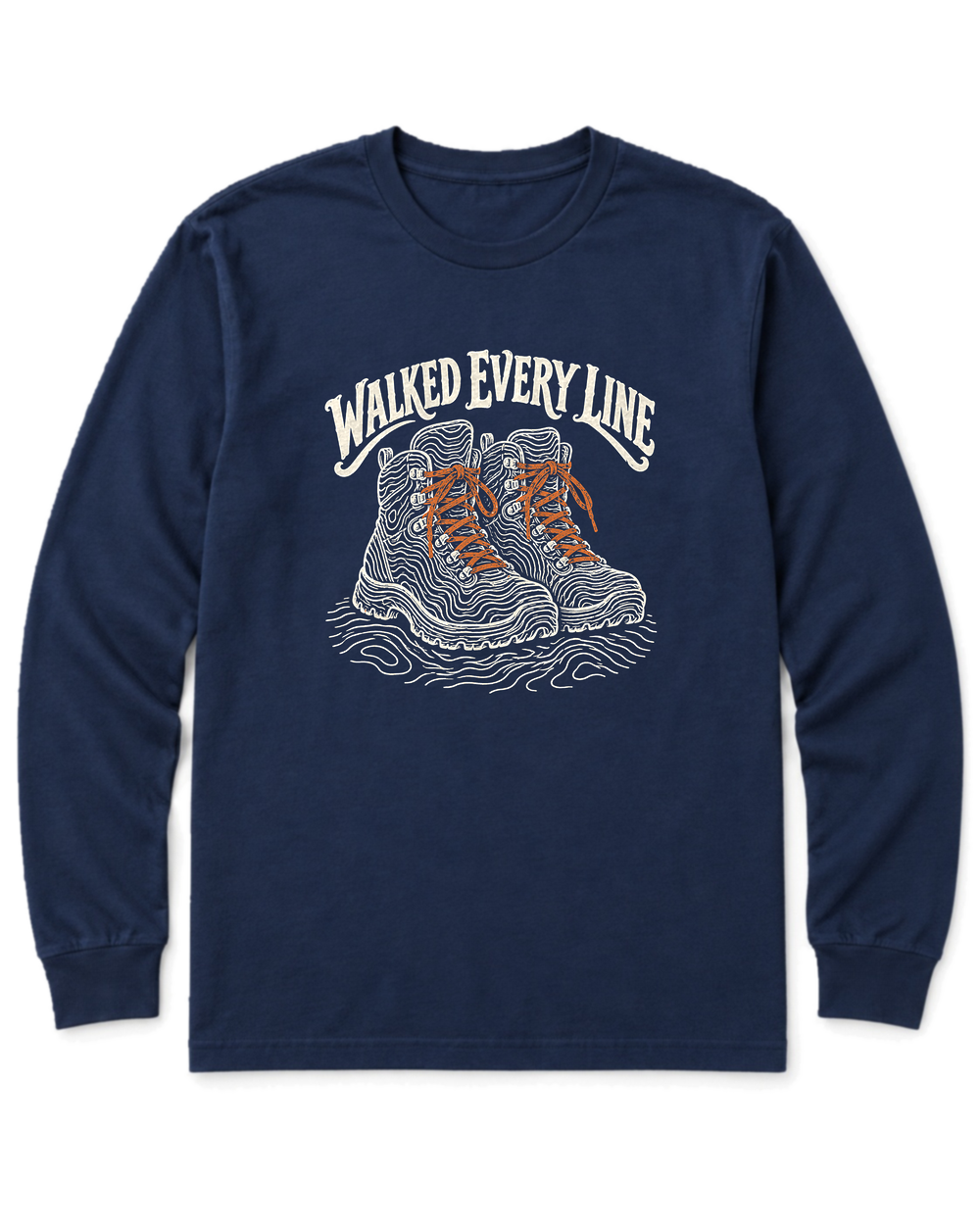 Walked Every Line Long Sleeve Shirt - Navy