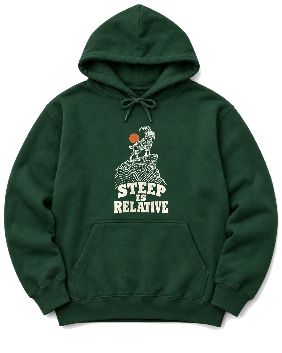 Steep Is Relative Hoodie - Forest Green