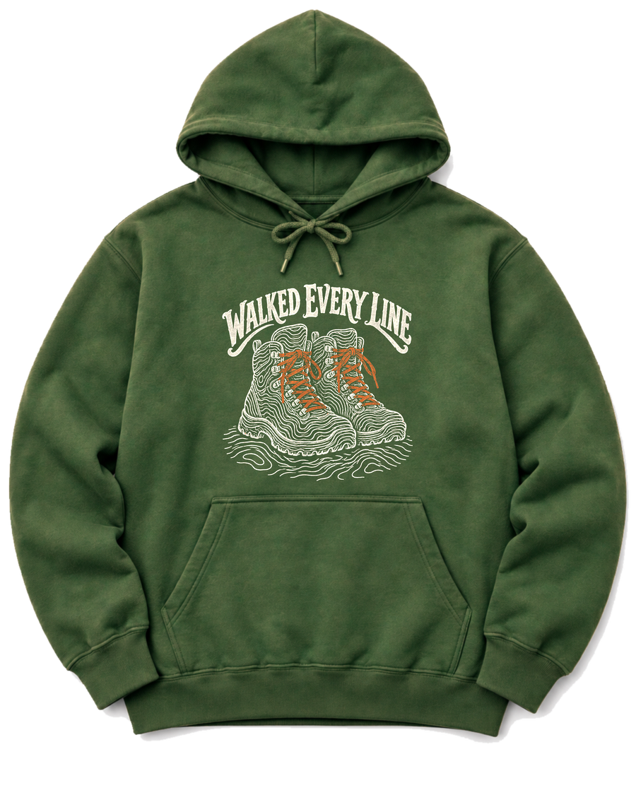Walked Every Line Hoodie - Military Green