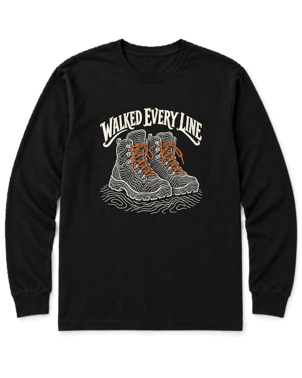 Walked Every Line Long Sleeve Shirt - Black