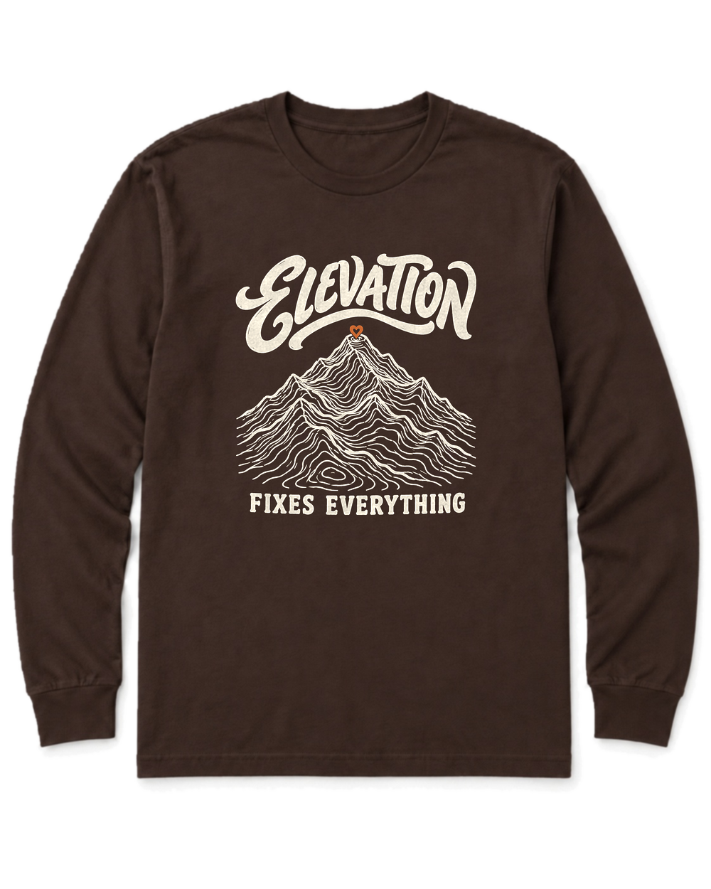 Elevation Fixes Everything Long Sleeve Shirt - Dark Chocolate