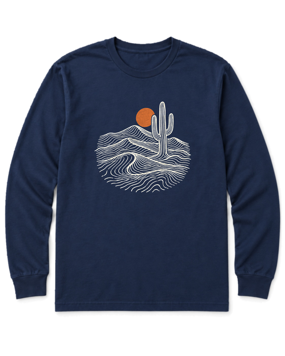 Desert Saguaro Long Sleeve Shirt - Navy
