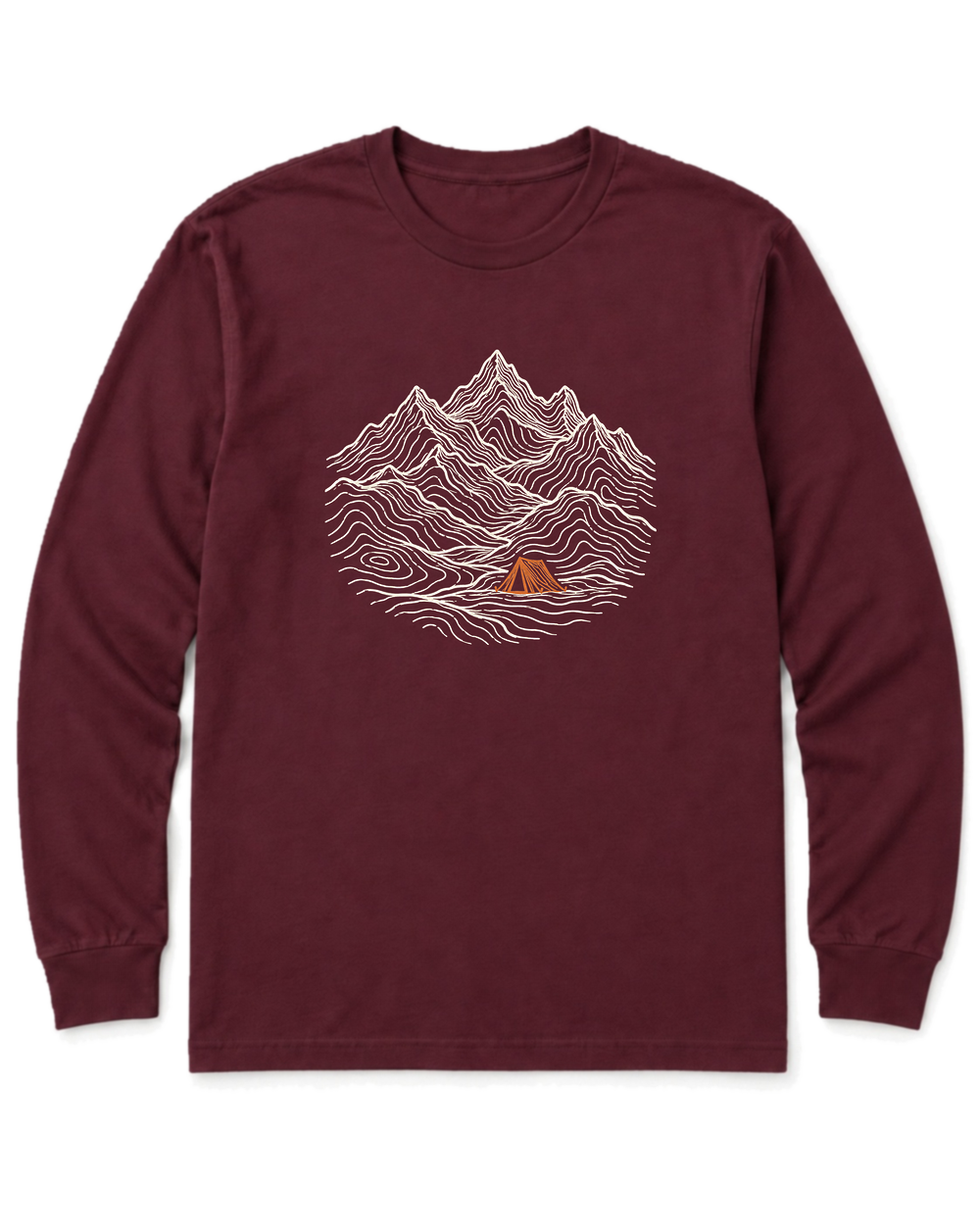 Tent Under the Peaks Long Sleeve Shirt - Maroon