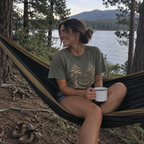 Hammock Hours T-Shirt worn outdoors