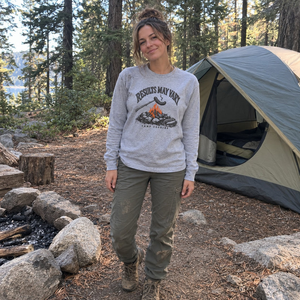 Wearing the Results May Vary Long Sleeve Shirt outdoors