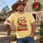 Howdy, Christmas T-Shirt worn in a casual Christmas photo