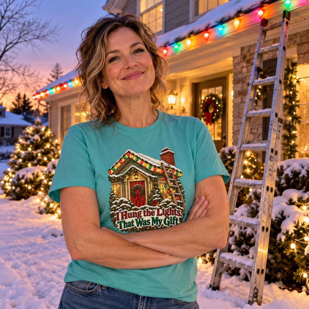 I Hung the Lights. That Was My Gift. T-Shirt worn casually