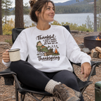 Woman wearing the Not a 5K Family Camp Chair Nap Sweatshirt in a camp chair