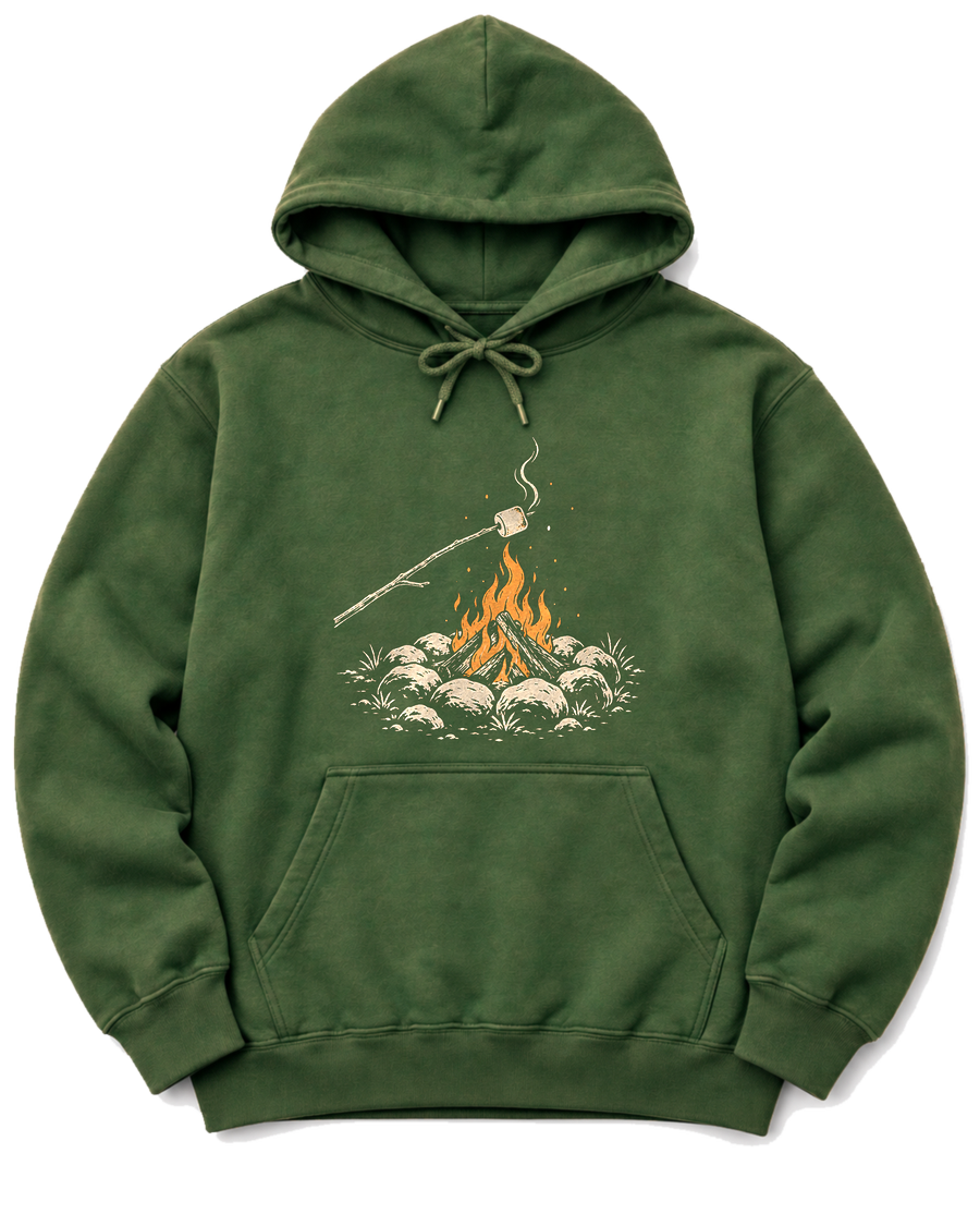 Marshmallow Roast Hoodie - Military Green