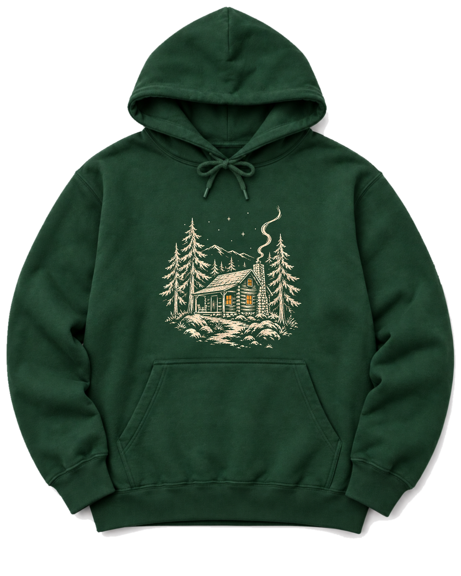 Cabin Glow Hoodie - Forest Green
