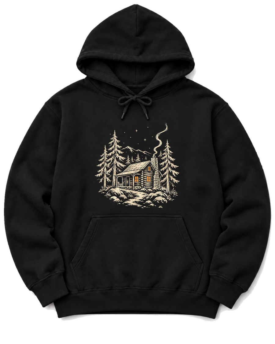 Cabin Glow Hoodie - Black