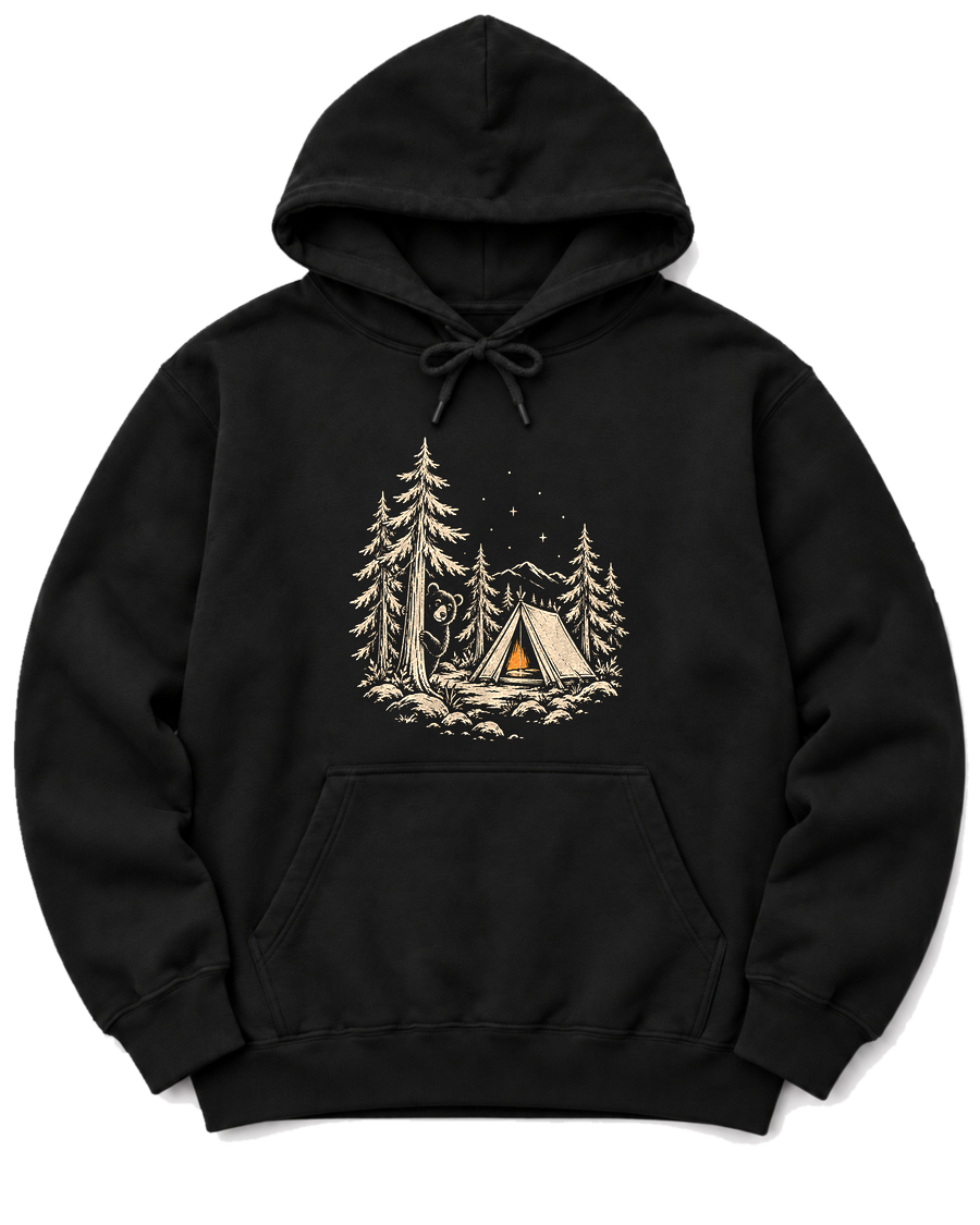 Curious Bear Hoodie - Black