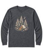 Camp Under the Pines Long Sleeve Shirt - Dark Heather