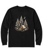 Camp Under the Pines Long Sleeve Shirt - Black