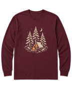 Camp Under the Pines Long Sleeve Shirt - Maroon