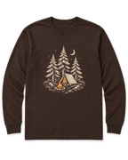 Camp Under the Pines Long Sleeve Shirt - Dark Chocolate