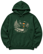 Canoe at Dusk Hoodie - Forest Green